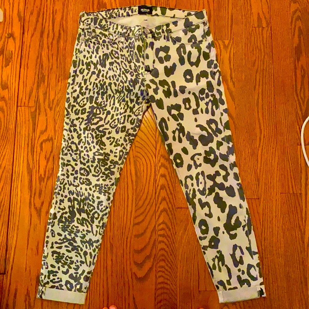 Hudson Leopard Print Black and White Skinny Jeans